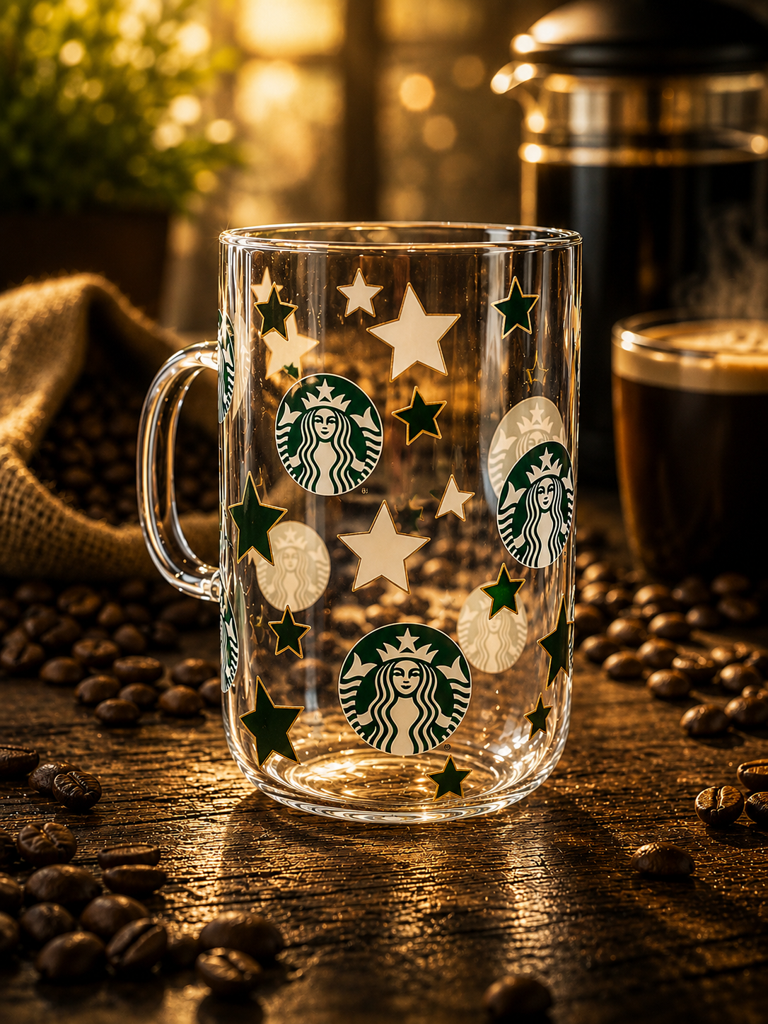 18 oz. glass coffee mug