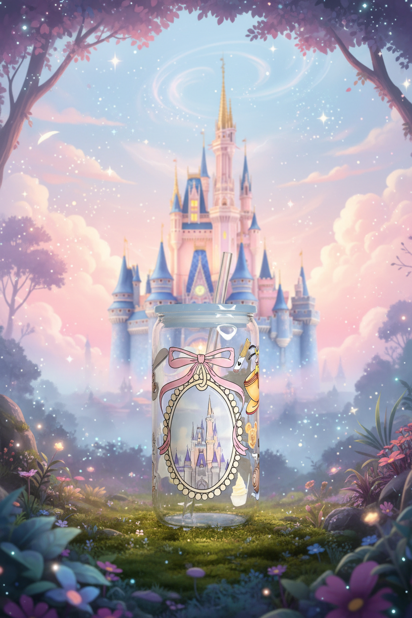 Disney Castle 16 oz. Glass Tumbler