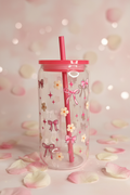 Bows & Flowers 16 oz. Glass Tumbler