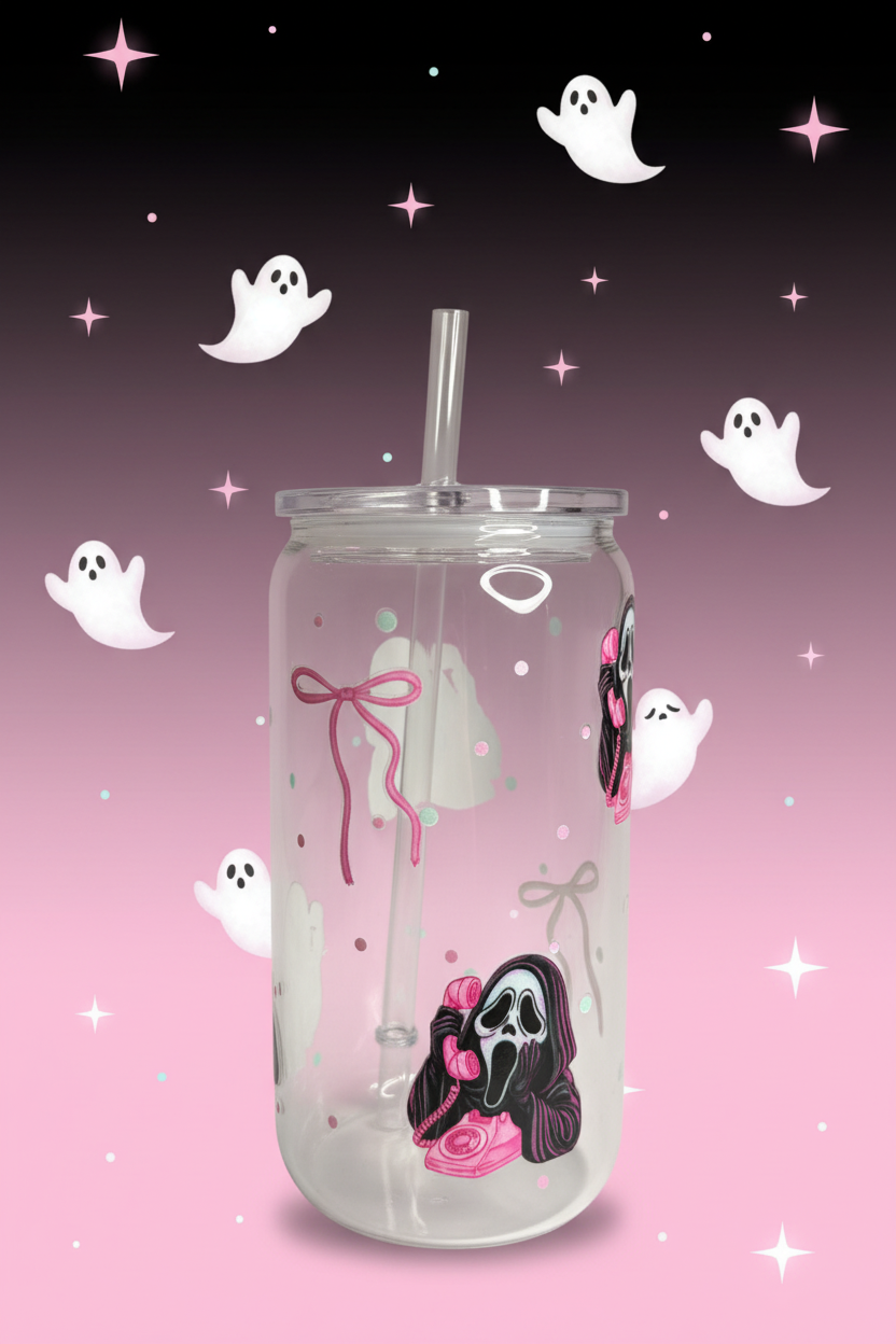 Ghostface 16 oz. Glass Tumbler
